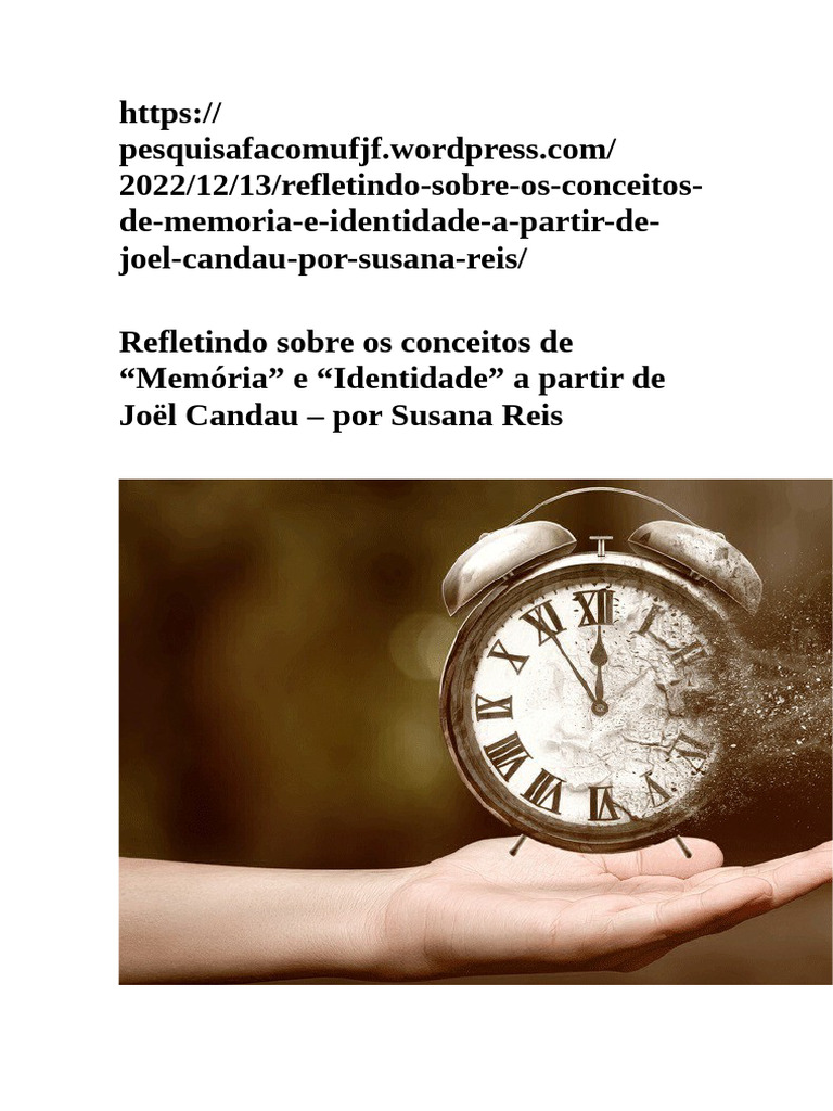Reflexões sobre Memória e Identidade | PDF | Memória | Tempo