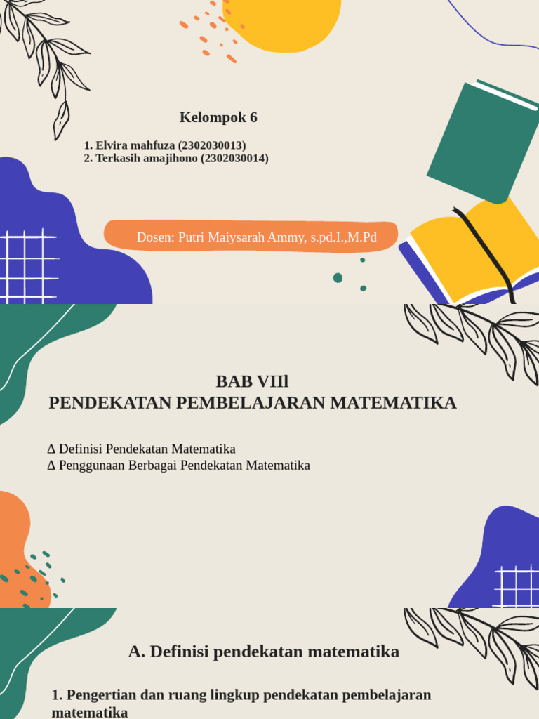 Pendekatan Pembelajaran Matematika Efektif | PDF