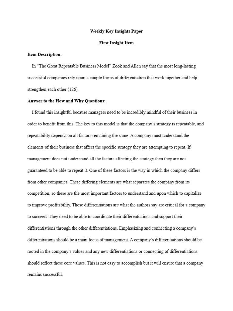 Key Insights on Business Strategy | PDF | Social Psychology