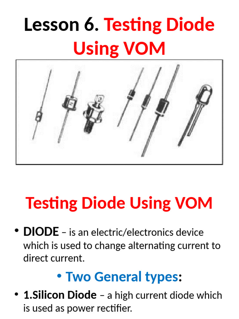 Lesson 6.testing Diode Using VOM | PDF