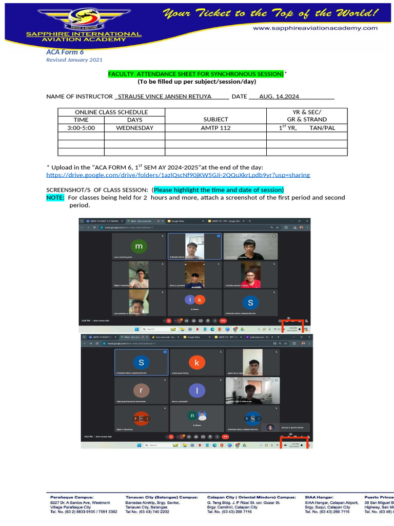 AMTG 112 BASIC ELEC. ATTENDANCE AUG 14 | PDF