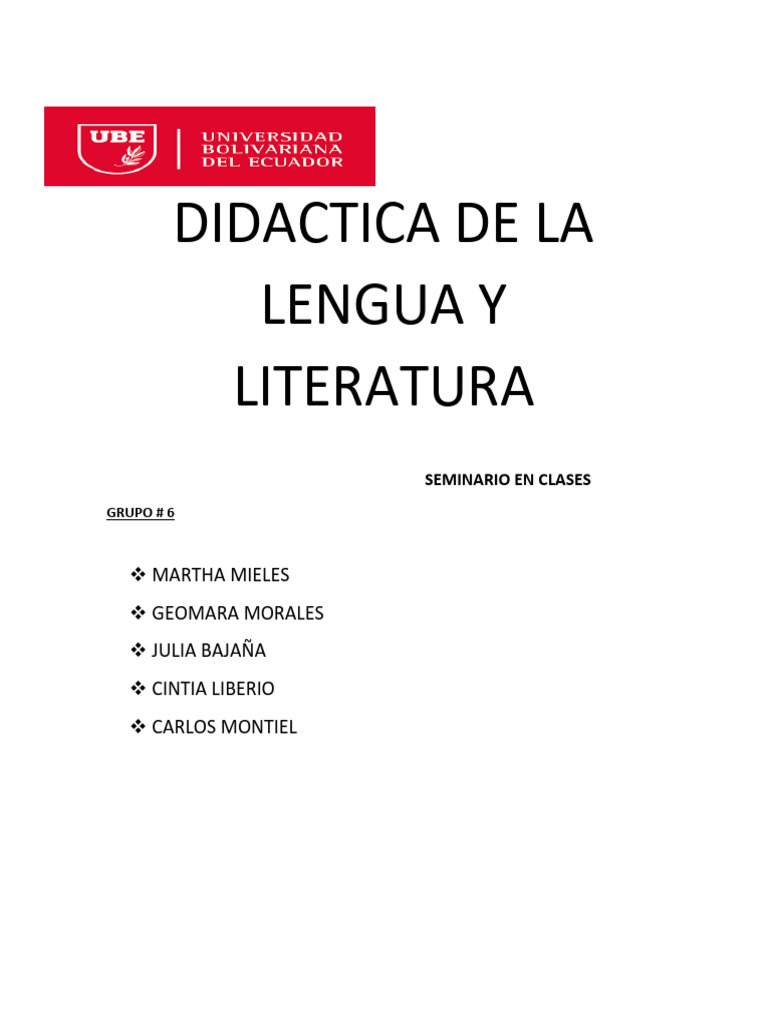 Didáctica de Lengua y Literatura | PDF