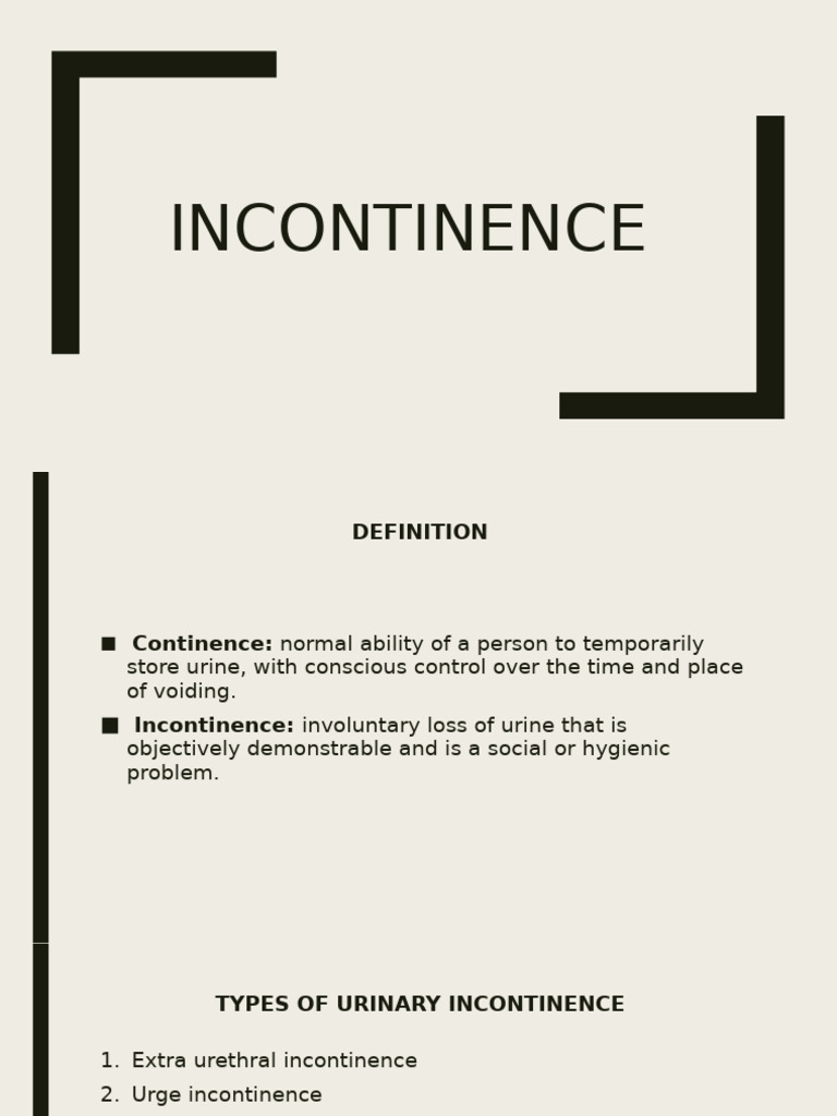 Urinary Incontinence | PDF | Urinary Incontinence | Urination