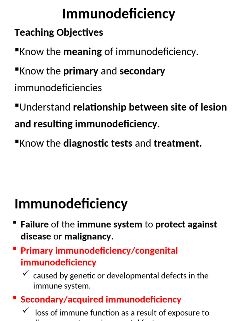 Immunodeficieny Final | PDF | Immunodeficiency | Immune System