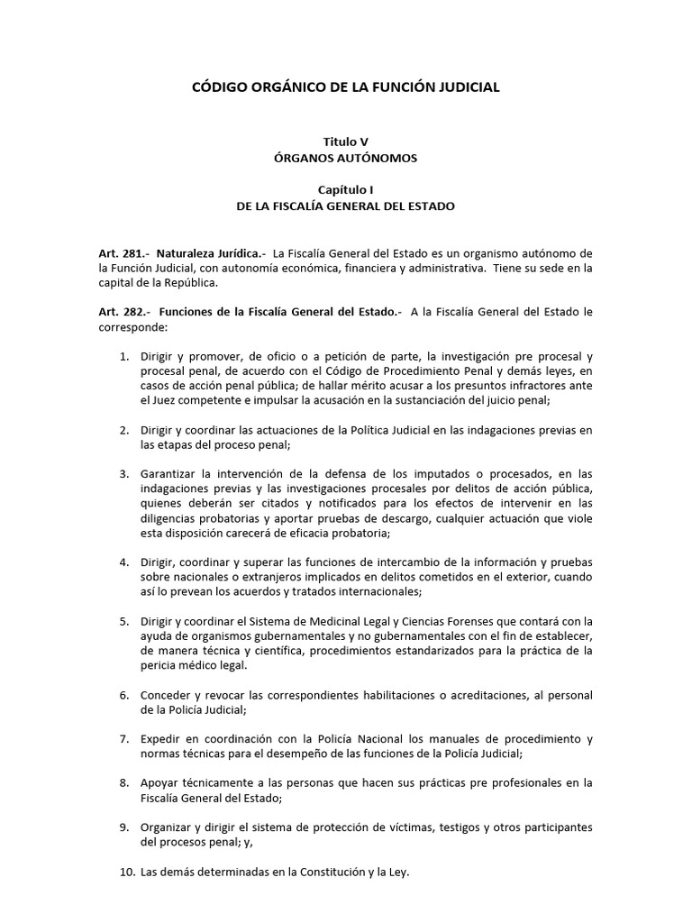 Funciones y Estructura de la Fiscalía General | PDF | Fiscal | Judicaturas