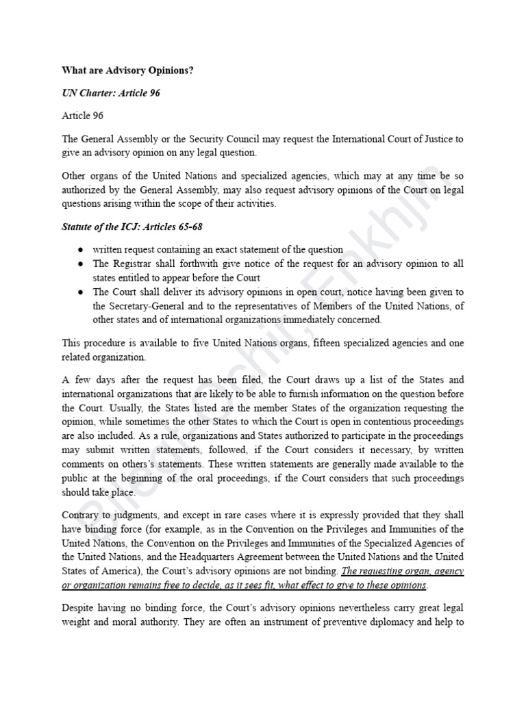 ICJ 1996 Advisory Opinion on Nuclear Weapons | PDF | International Law ...