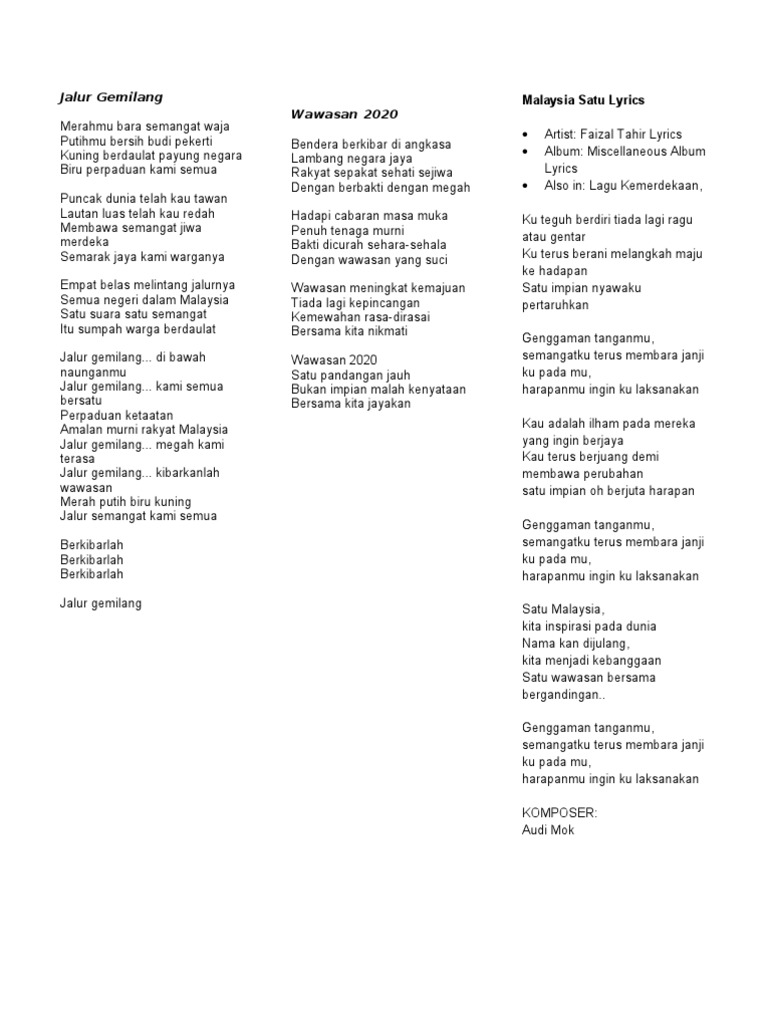 Lirik Lagu Patriotik  PDF