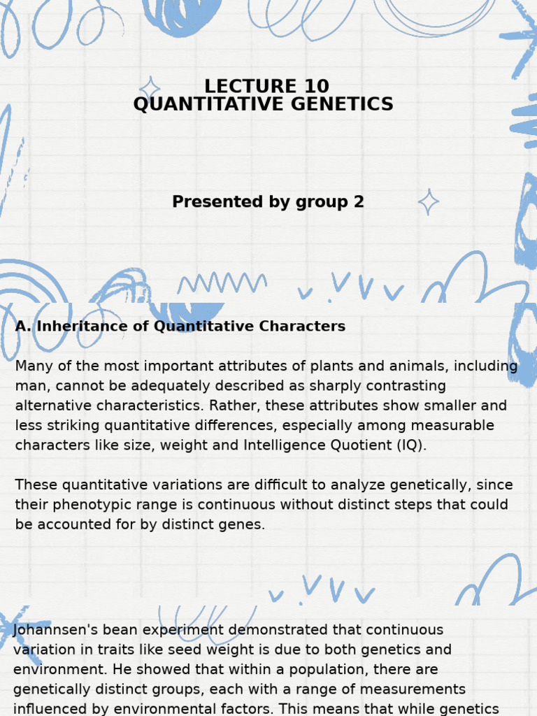 Understanding Quantitative Genetics | PDF | Heritability | Dominance ...