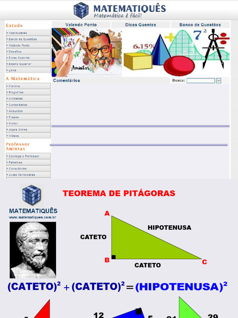 Razões Trigonométricas e Teorema de Pitágoras | PDF | Trigonometria ...