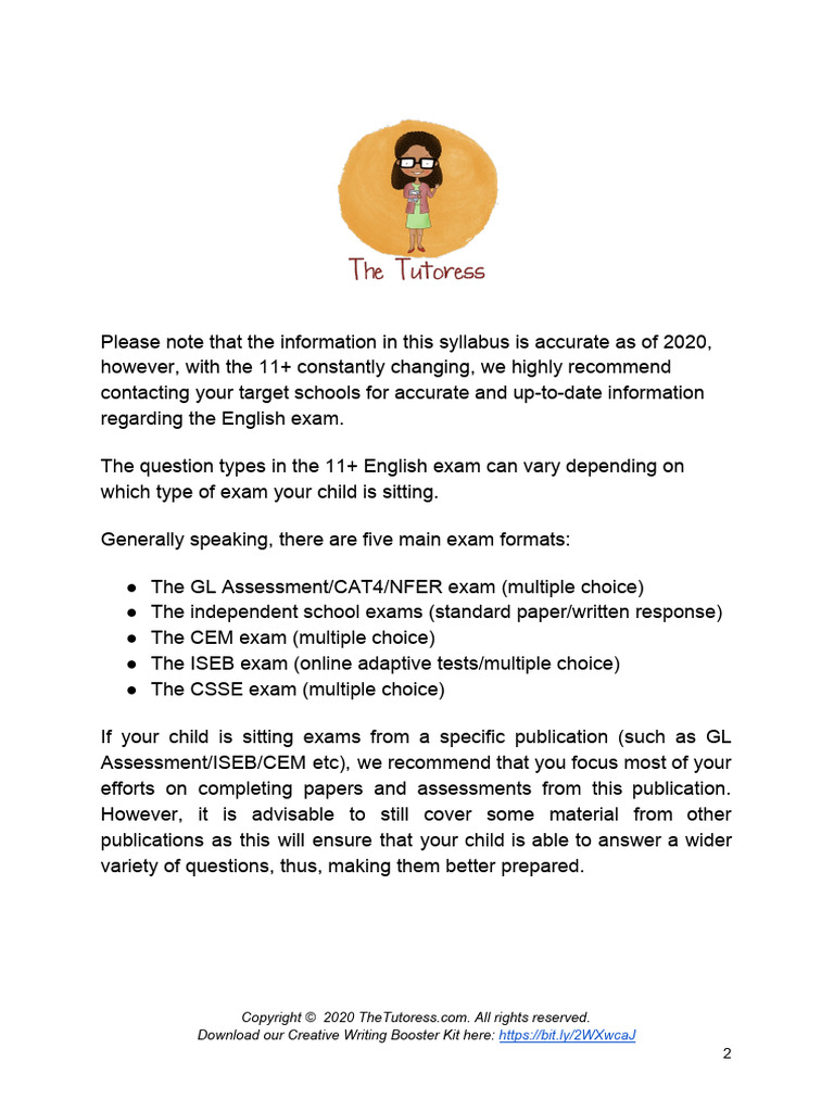 11+ English Syllabus | PDF | English Language | Verb