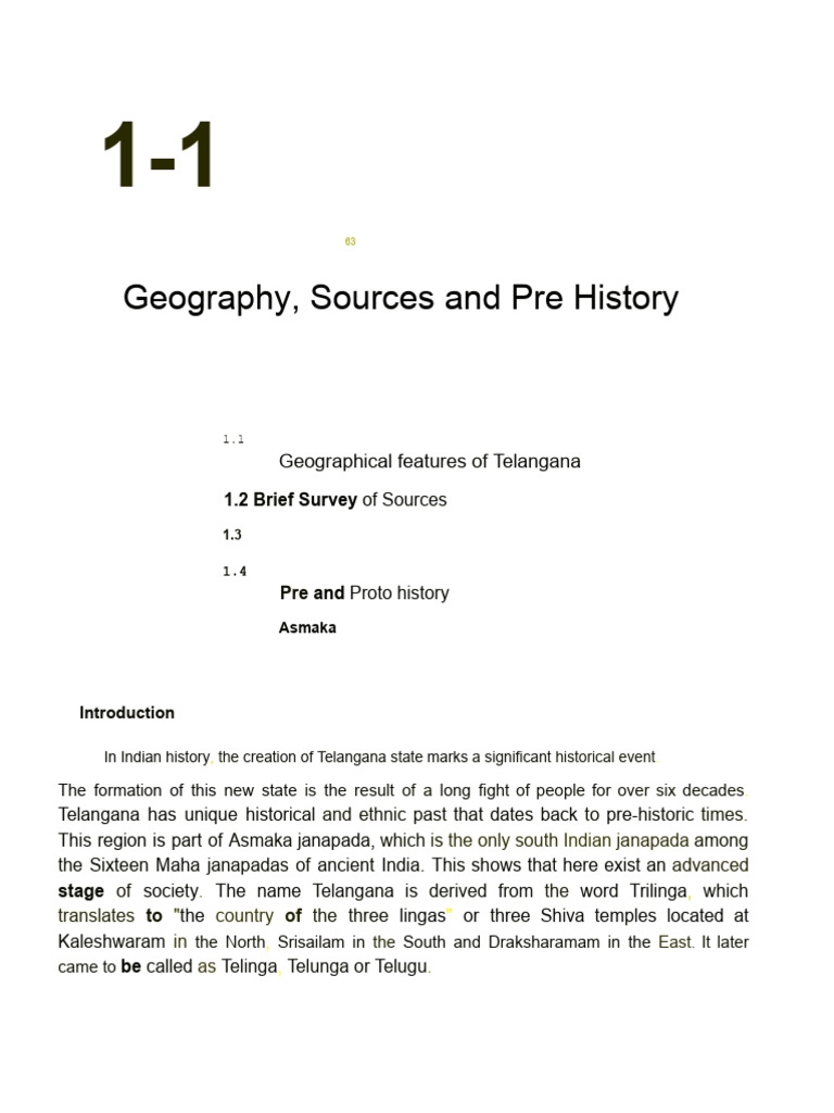 Telangana: Geography and Prehistory Insights | PDF | Paleolithic