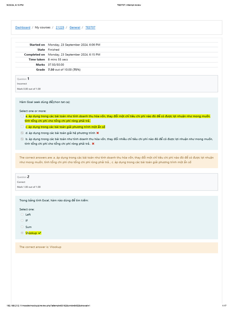 TEST07 - Attempt Review | PDF