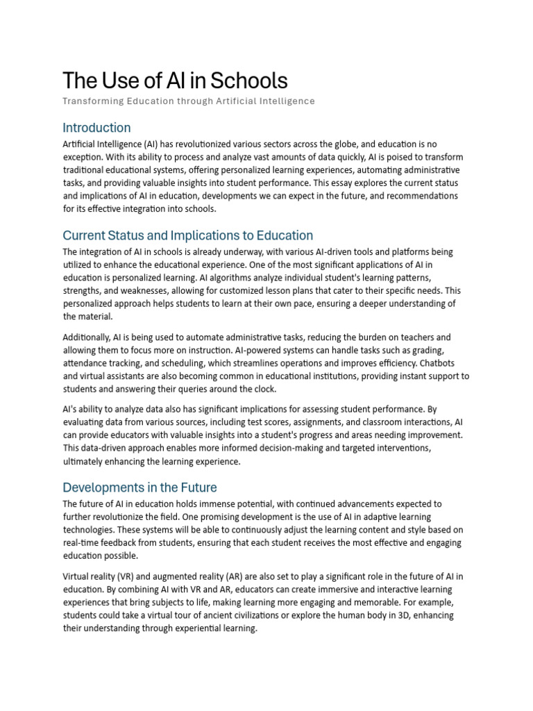 AI's Impact on Education Today | PDF | Artificial Intelligence ...