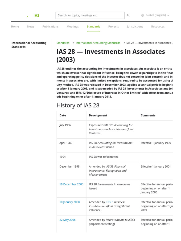 IAS 28: Accounting for Associates | PDF | International Financial ...