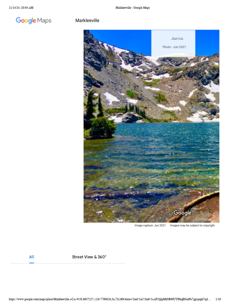 Markleeville - Google Maps | PDF