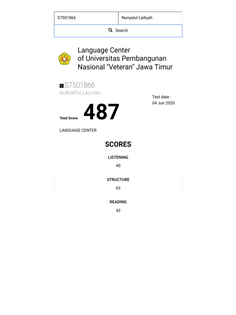 Language Test Results Summary | PDF