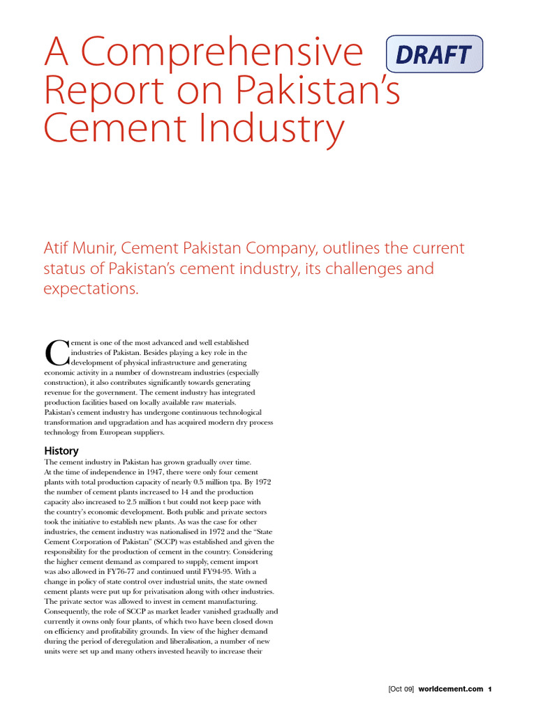 Overview of Pakistan's Cement Industry | PDF | Economies