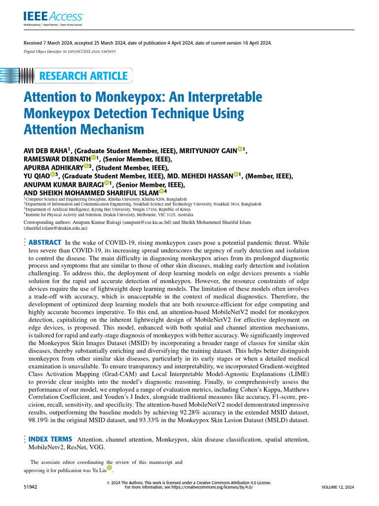 Monkeypox Detection via Attention Mechanism | PDF | Deep Learning ...