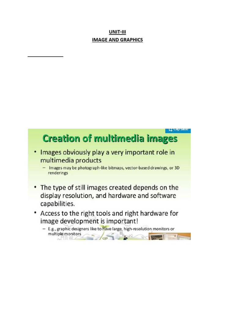 Image and Graphics Multimedia - UNIT-III | PDF | Data Compression ...