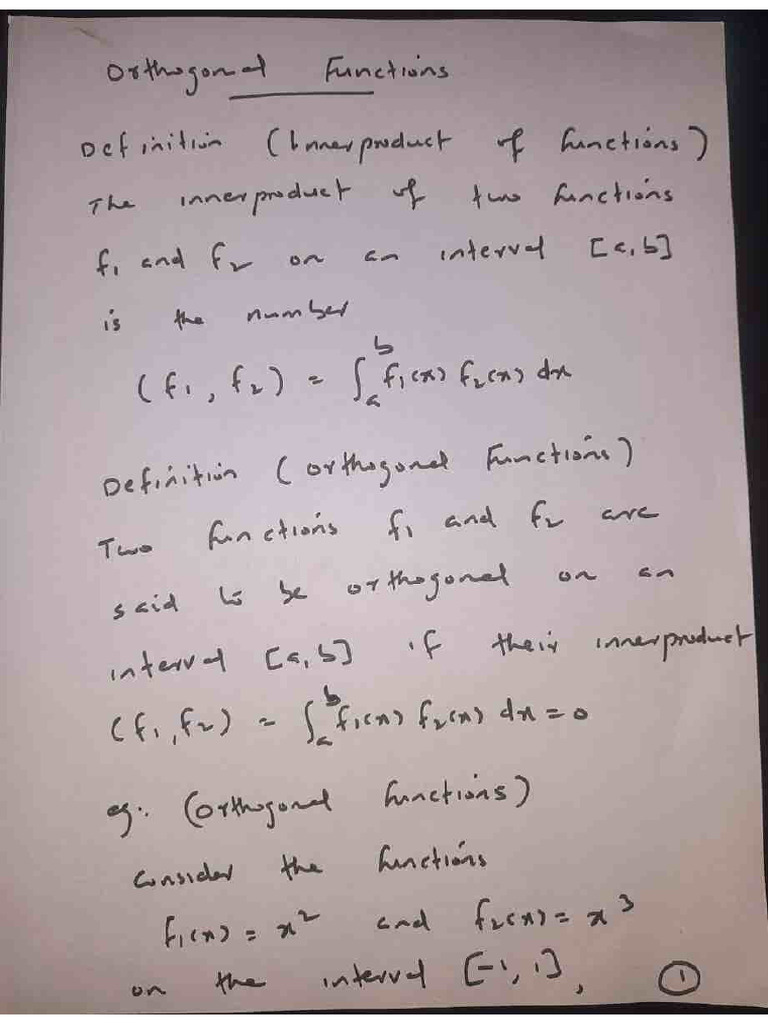 4th Sem Complimentary Maths M4 1 Orthogonal Function | PDF