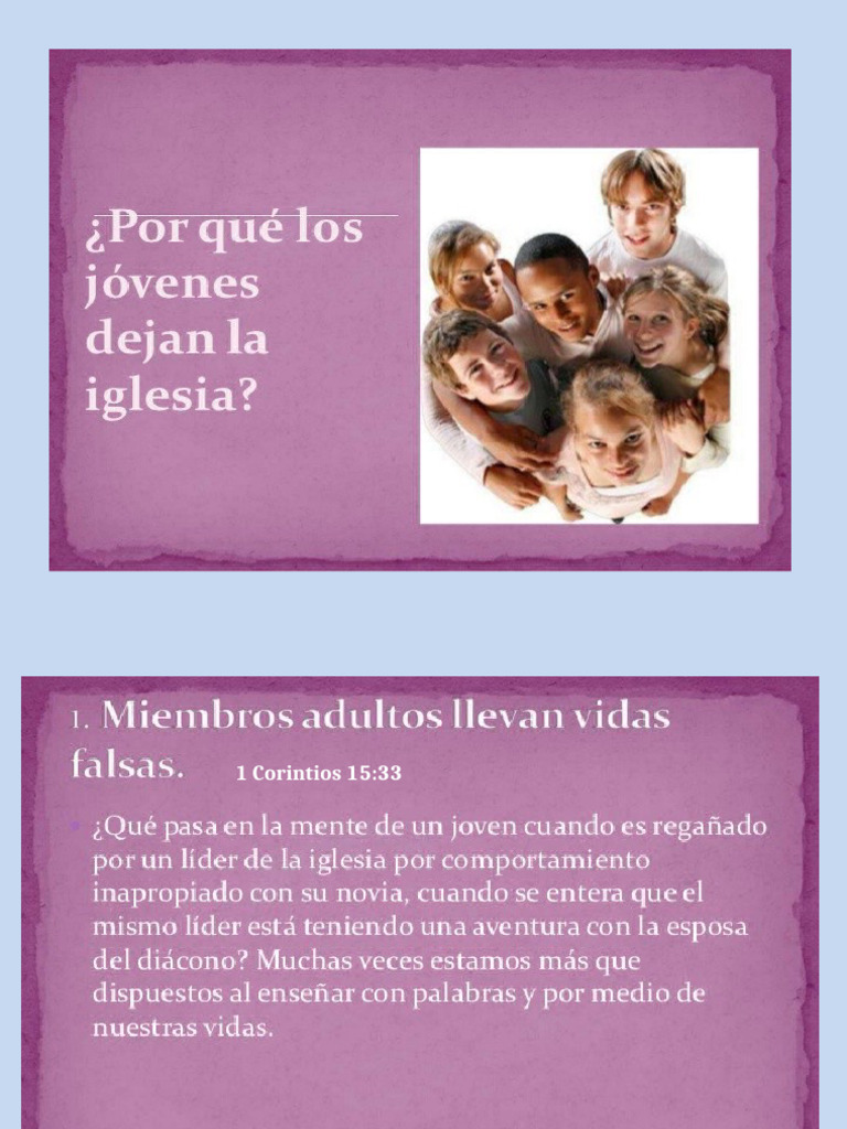 Porque Los Jovenes Se Van de La Iglesia | PDF | Cristo (título) | Fe