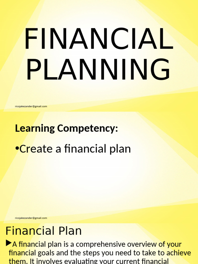 Financial Planning Essentials Guide | PDF | Financial Plan | Employment