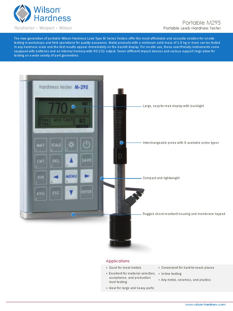 Hardness Tester Portable | PDF | Hardness | Metals