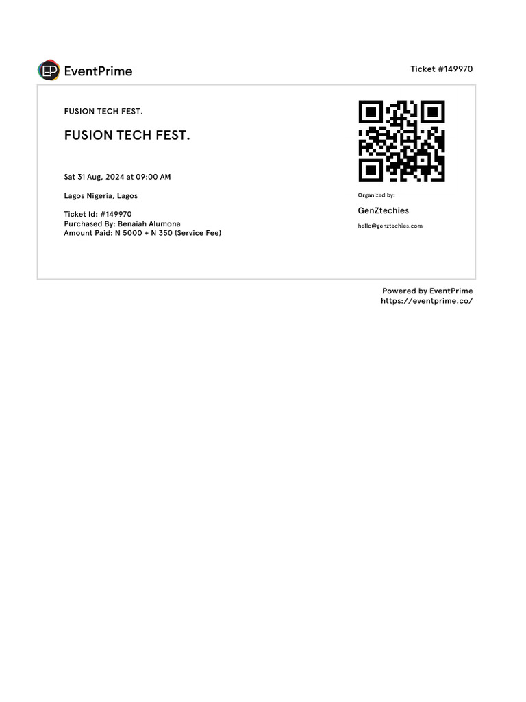 Fusion Techfest Ticket | PDF
