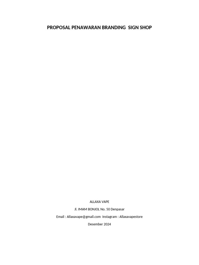 Proposal Branding untuk Allaxa Vape | PDF