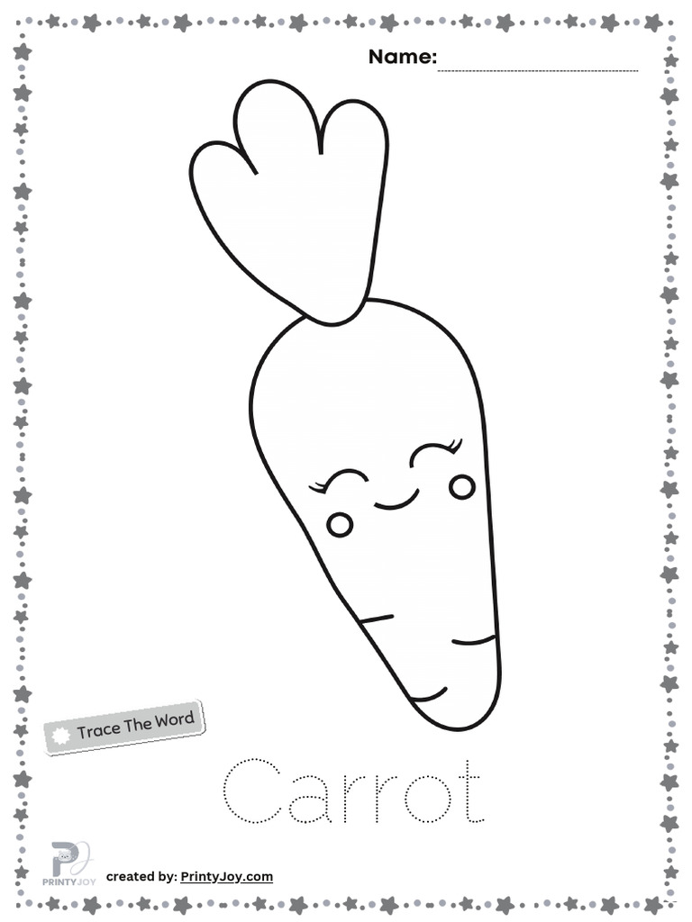 Nursery Vegetable Tracing Worksheet | PDF