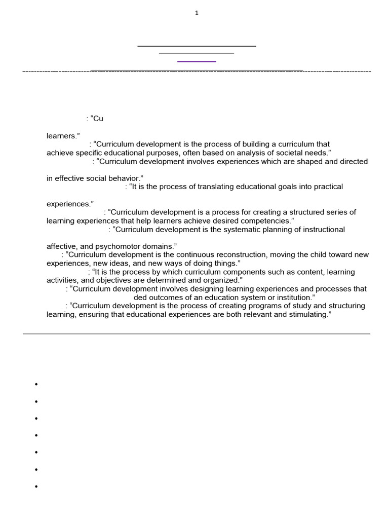 Curriculum Development Mid Term 2024 | PDF | Educational Assessment ...