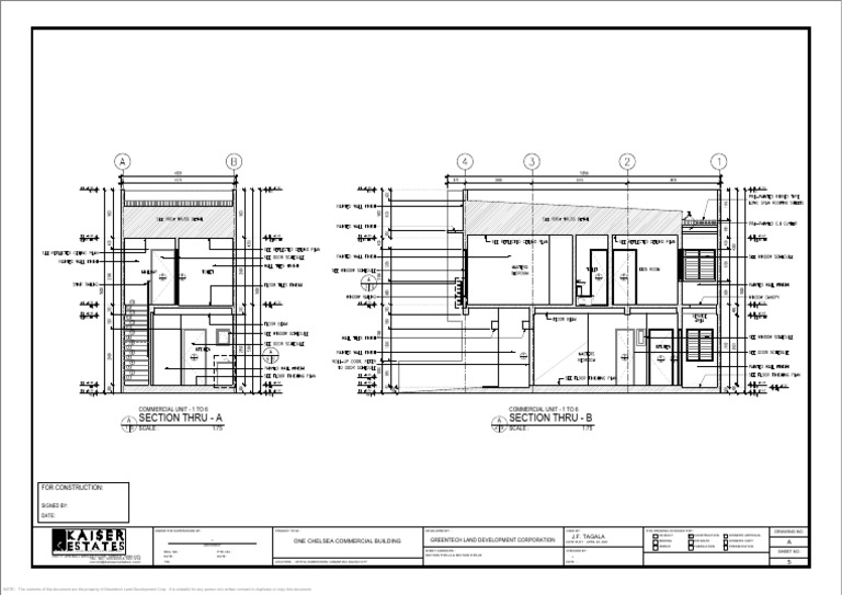 Commercial Unit Section Drawings - Cebu City | PDF