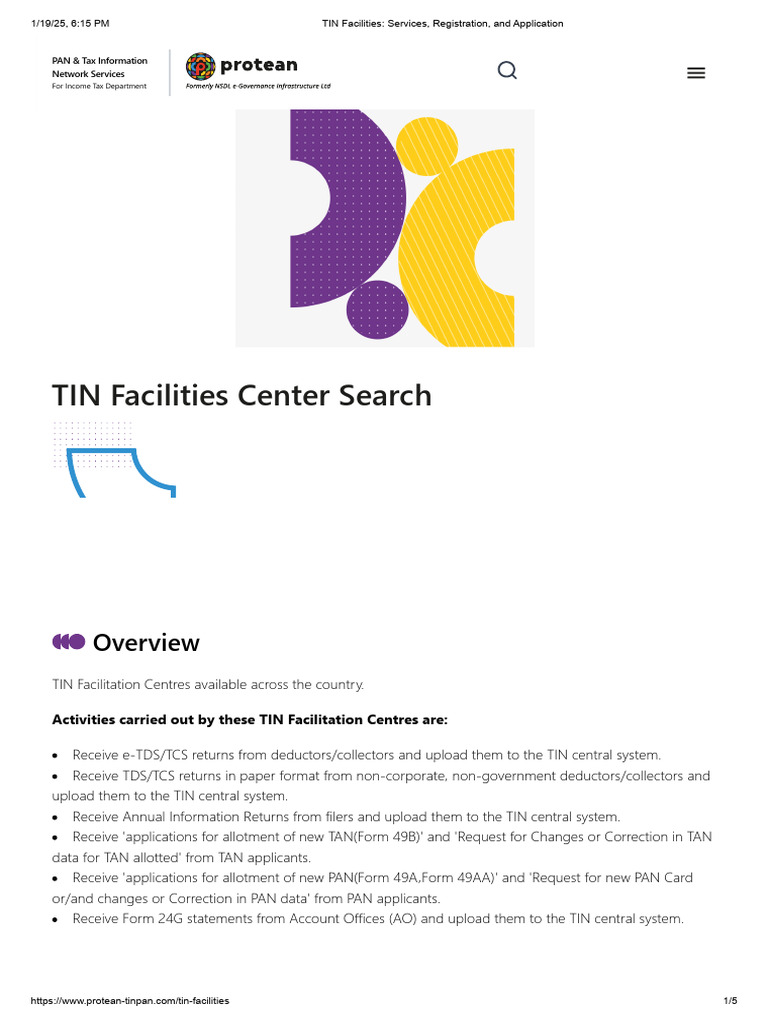 TIN Facilities | PDF | Computer Access Control | Applications Of ...
