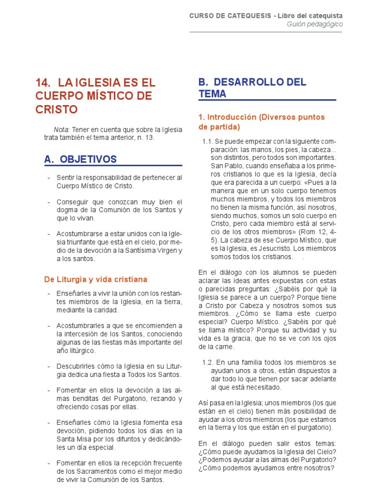 14 La Iglesia Es El Cuerpo Mistico de Cristo | PDF