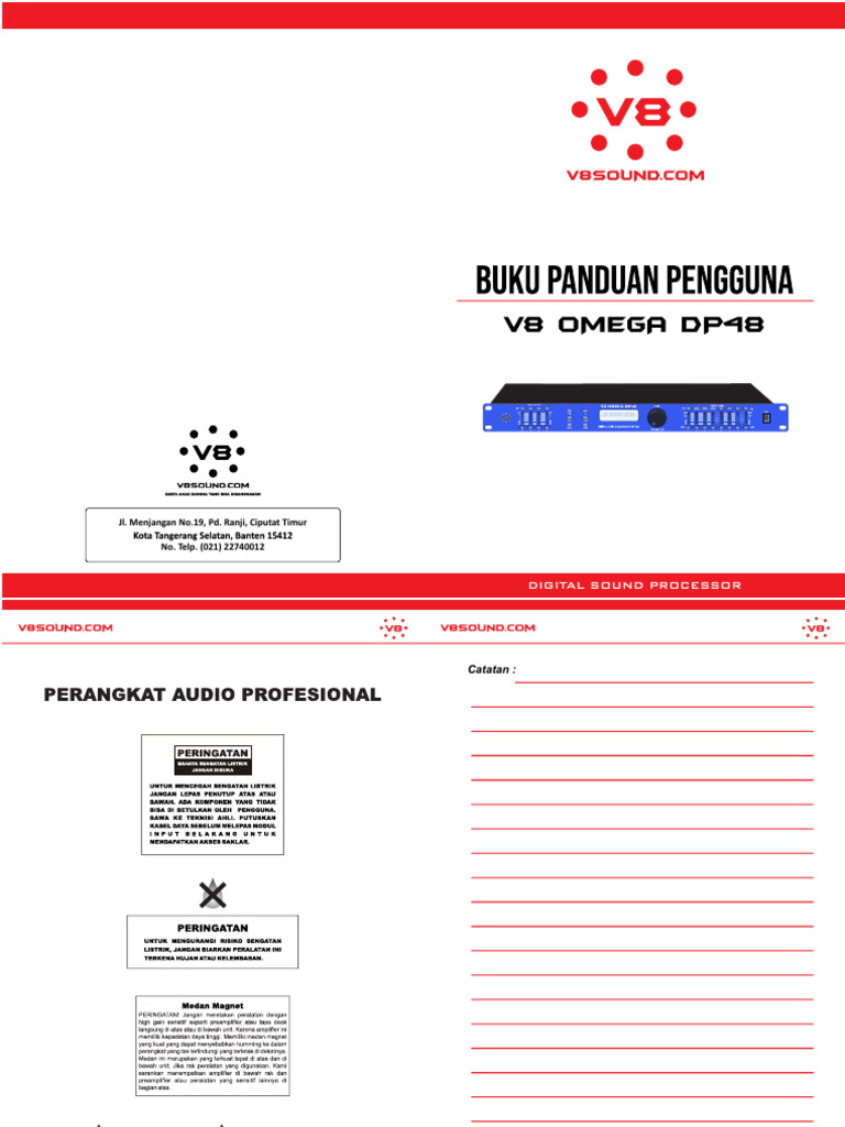 V8 Omega DP48 Digital Sound Processor | PDF | Recording | Sound Production