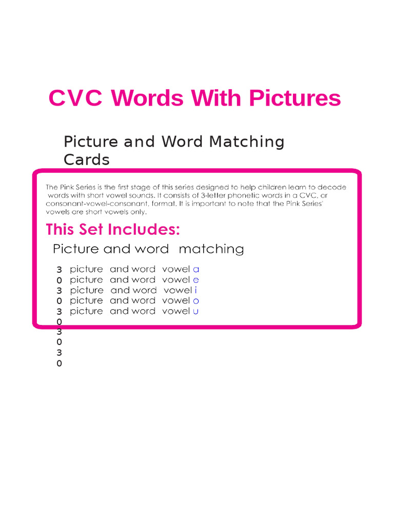 CVC Words With Picture PDF | PDF
