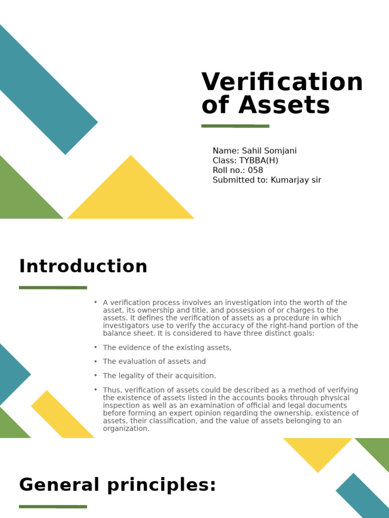 Asset Verification Process Explained | PDF | Audit | Financial Statement