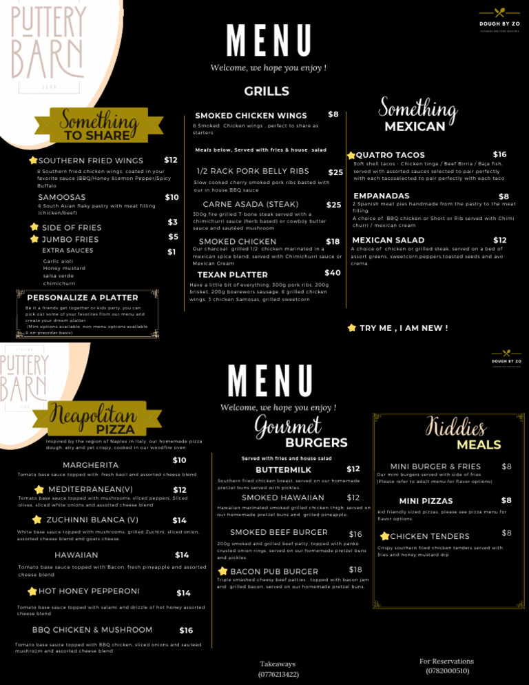 Puttery Barn Menu and Prices | PDF | Hamburgers | Pizza