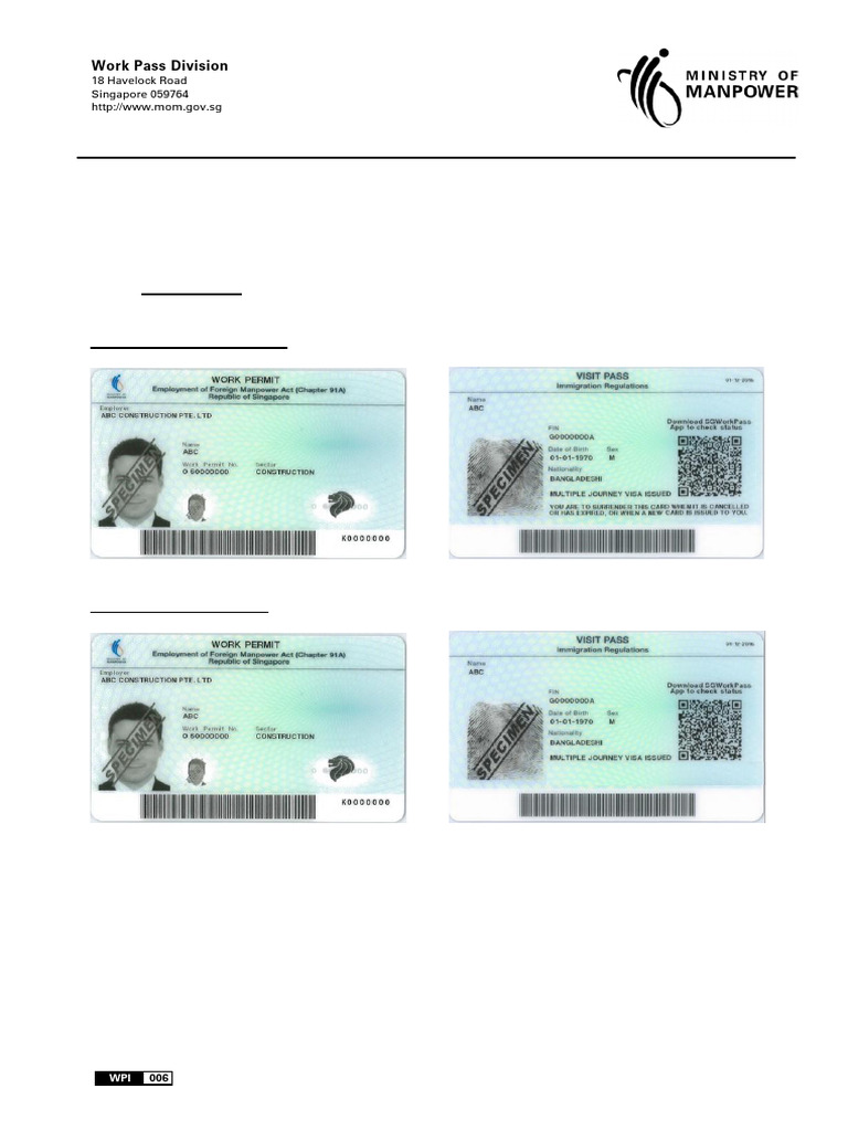 Singapore Work Pass Types Guide | PDF | Immigration | Human Migration