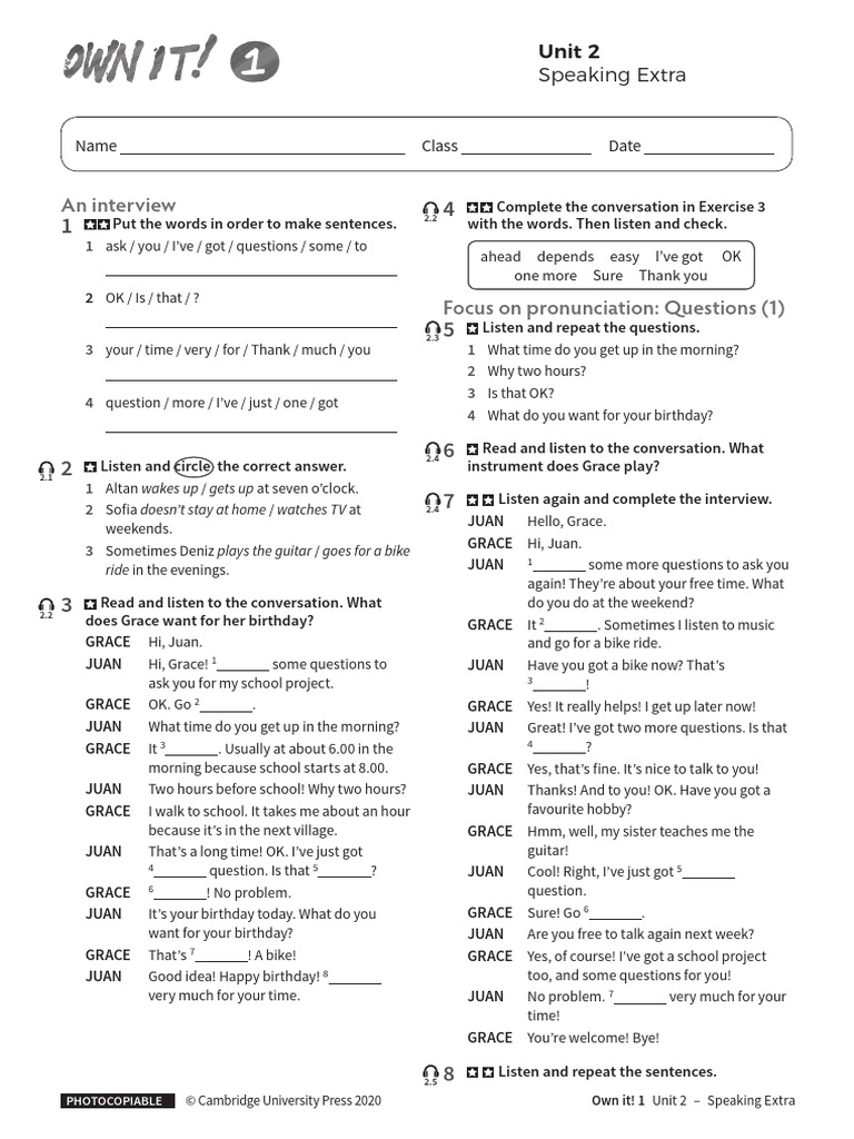 Speaking Extra: Interview Practice | PDF