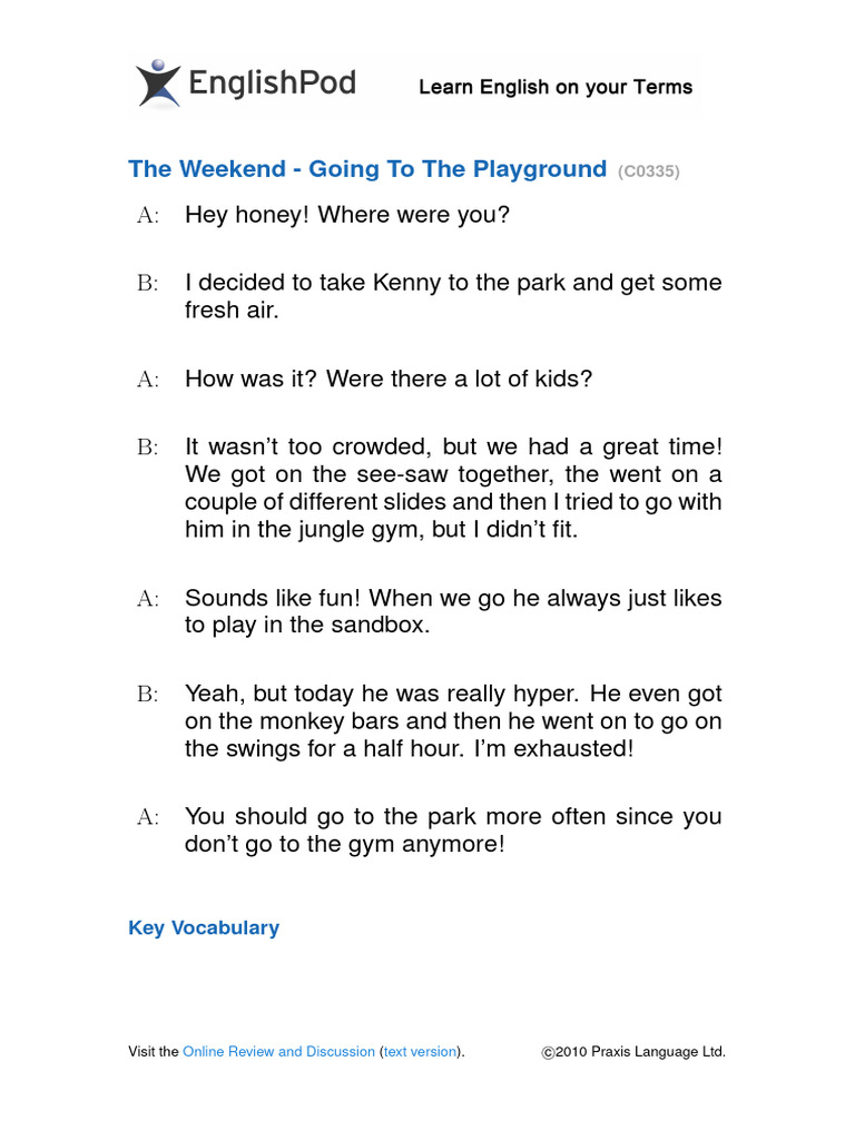 Playground Activities for Kids | PDF