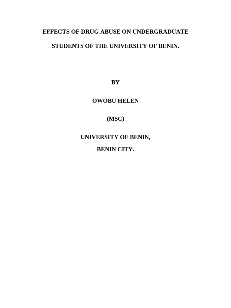 Impact of Drug Abuse on Students | PDF | Substance Abuse | Cannabis (Drug)
