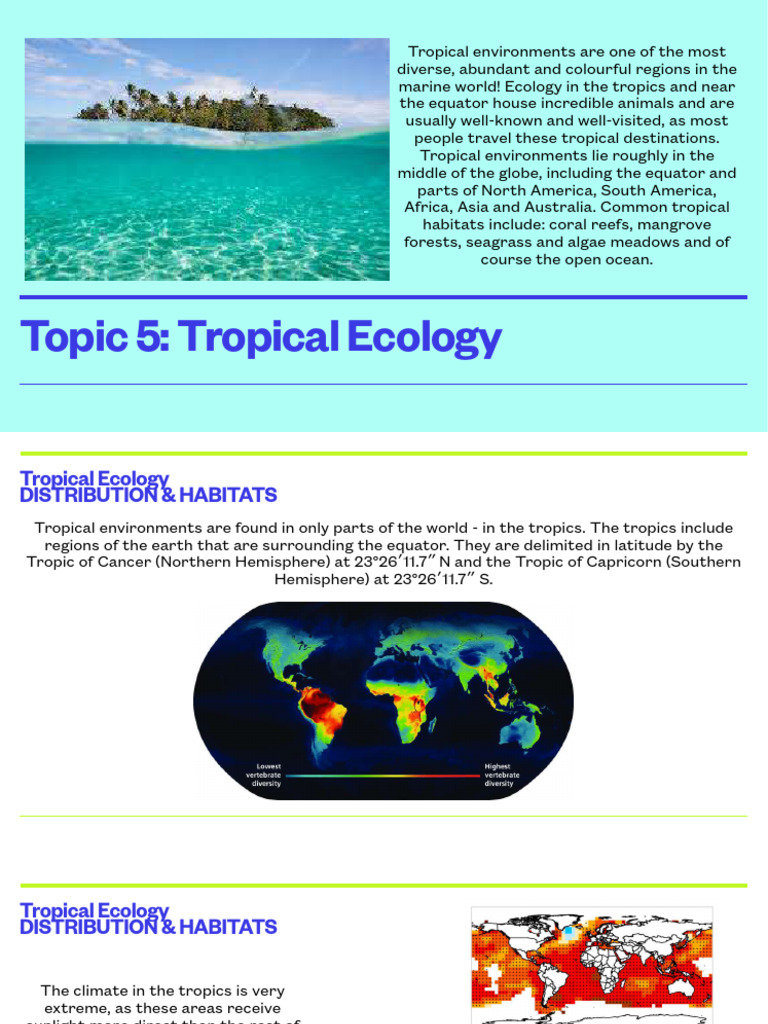 Tropical Ecology: Biodiversity & Threats | PDF | Tropics | Oceans