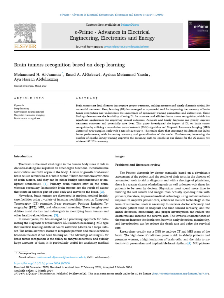 Deep Learning for Brain Tumor Recognition | PDF | Brain Tumor | Medical ...