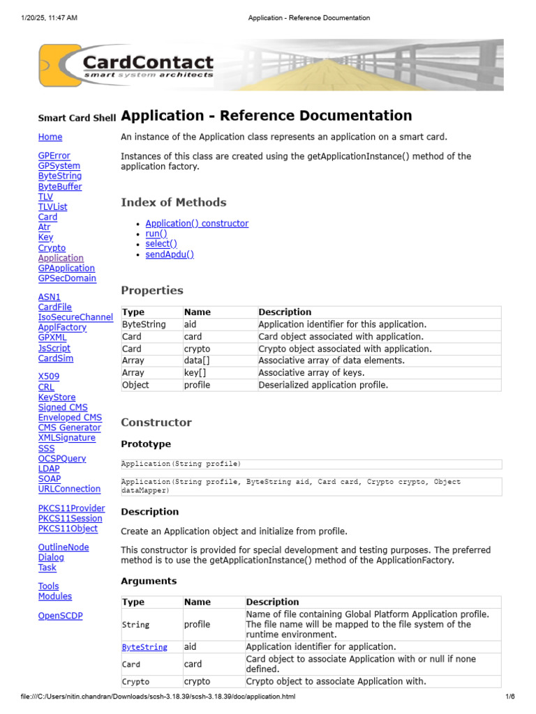SmartCardShell - Application - Reference Documentation | PDF ...