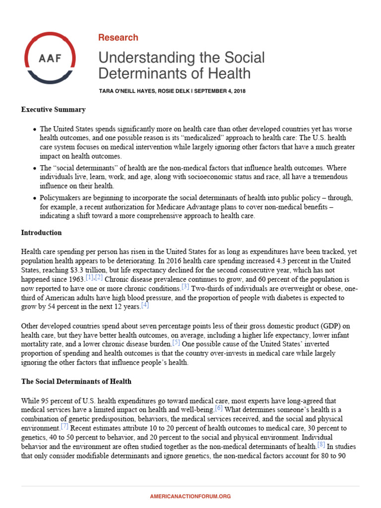 Understanding The Social Determinants of Health | PDF | Socioeconomic ...