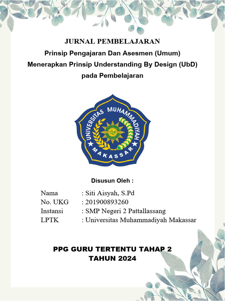 Penerapan Prinsip UbD dalam Pembelajaran | PDF