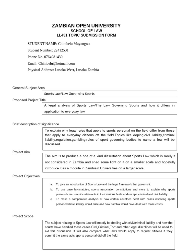 Zambian Sports and Copyright Law Analysis | PDF | Fair Use | Legal ...