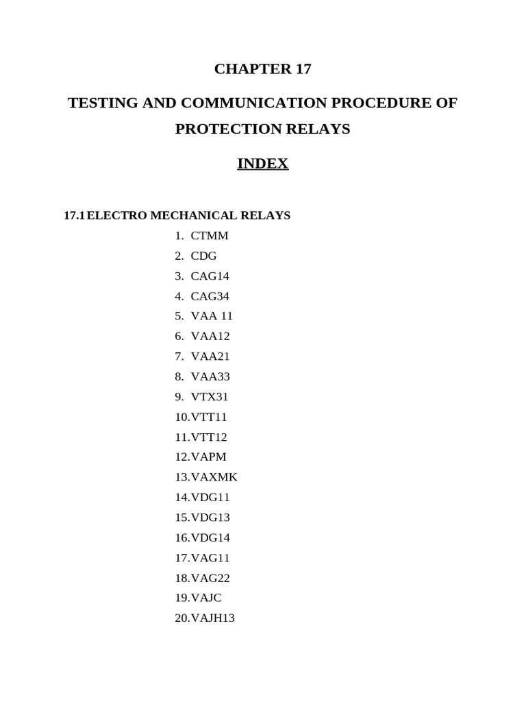 Protection Relay Testing Procedures | PDF | Relay | Inductor