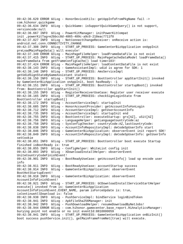 Honor Device Log Analysis and Errors | PDF | Communications Protocols ...